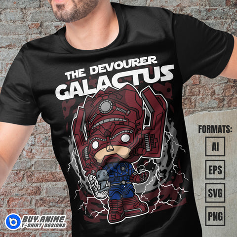 Premium Galactus Marvel Funko Vector T-shirt Design Template