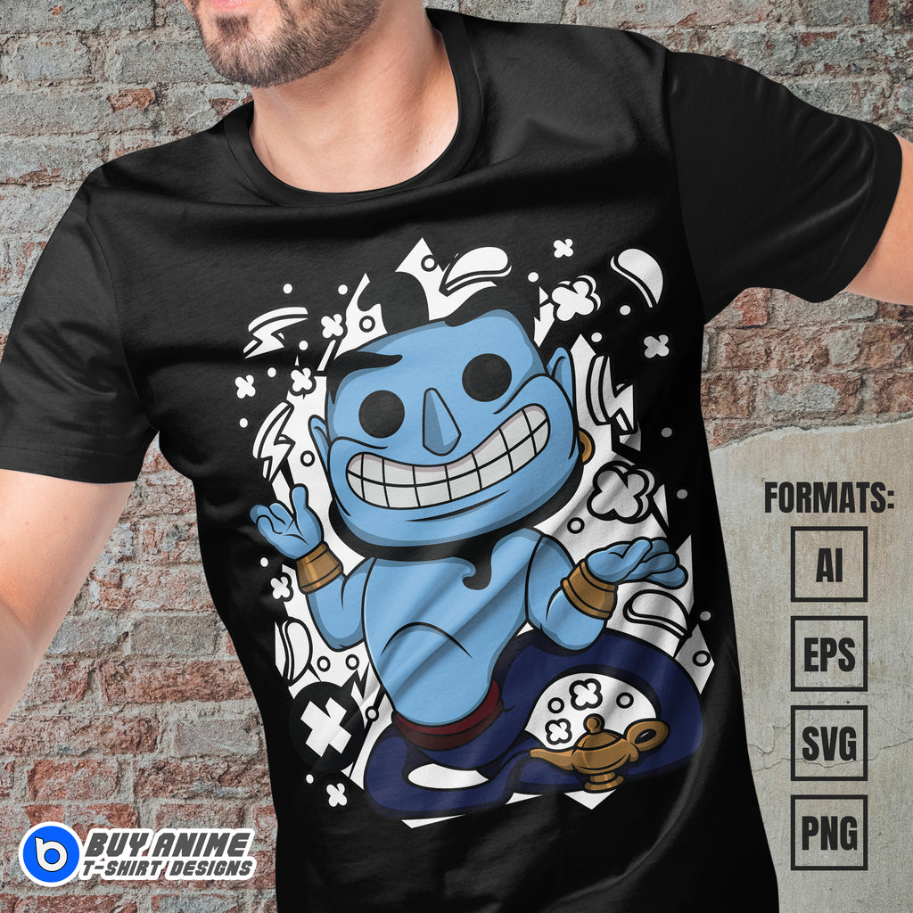 Premium Genie Aladdin Funko Vector T-shirt Design Template
