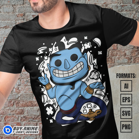 Premium Genie Aladdin Funko Vector T-shirt Design Template