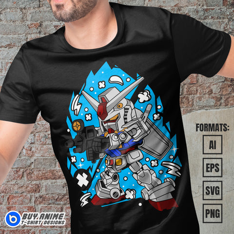 Premium Gundam Funko Vector T-shirt Design Template #2
