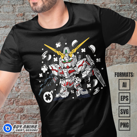 Premium Gundam Funko Vector T-shirt Design Template