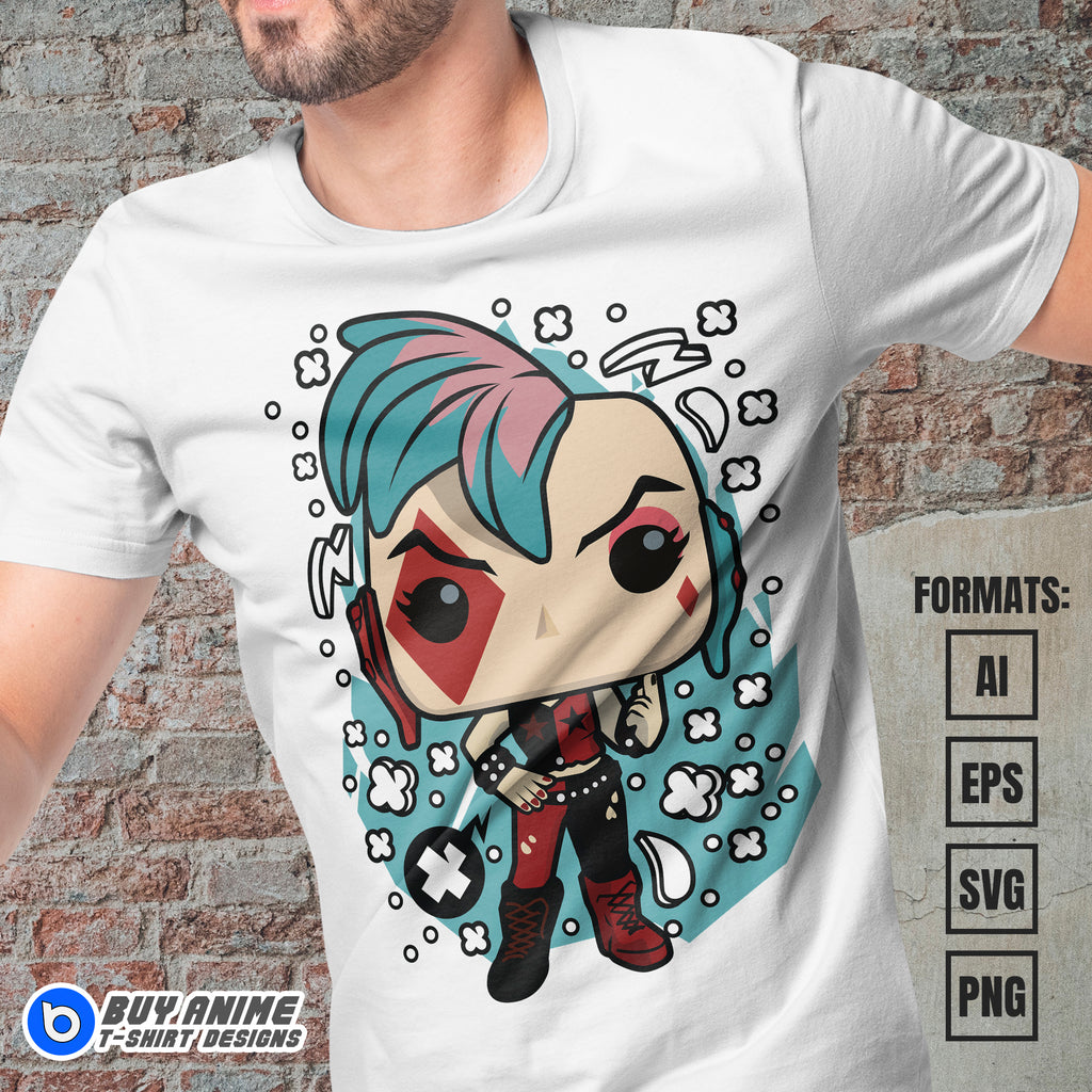 Premium Harley Quinn Funko Vector T-shirt Design Template