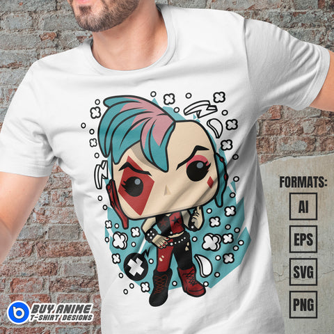 Premium Harley Quinn Funko Vector T-shirt Design Template