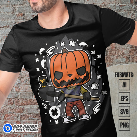 Premium Hello Neighbor Pumpkinhead Funko Vector T-shirt Design Template