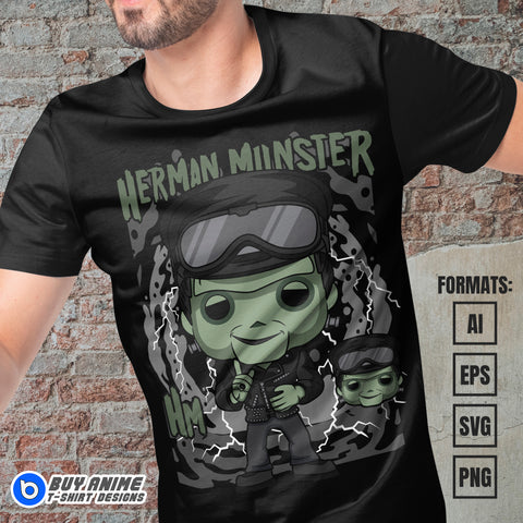 Premium Herman Munster The Munsters Funko Vector T-shirt Design Template