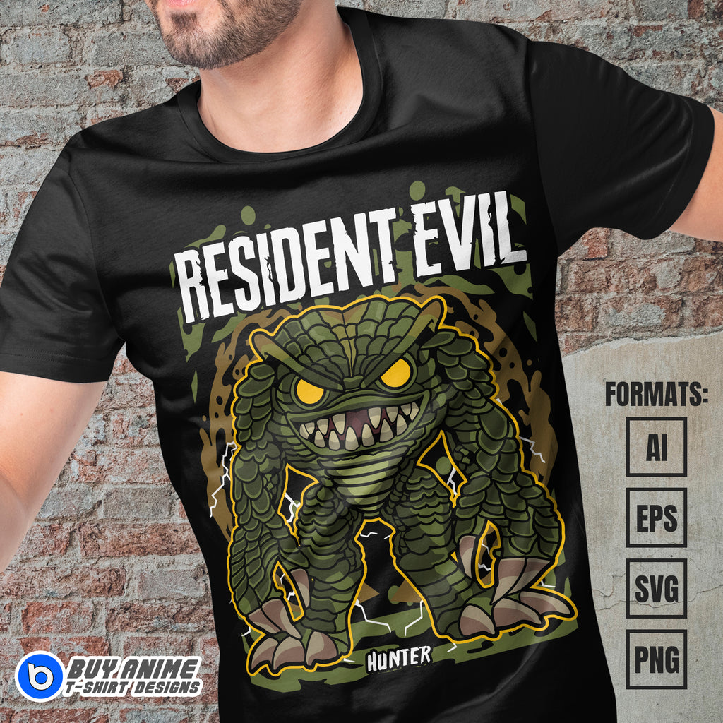 Premium Hunter Resident Evil Funko Vector T-shirt Design Template