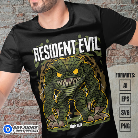 Premium Hunter Resident Evil Funko Vector T-shirt Design Template