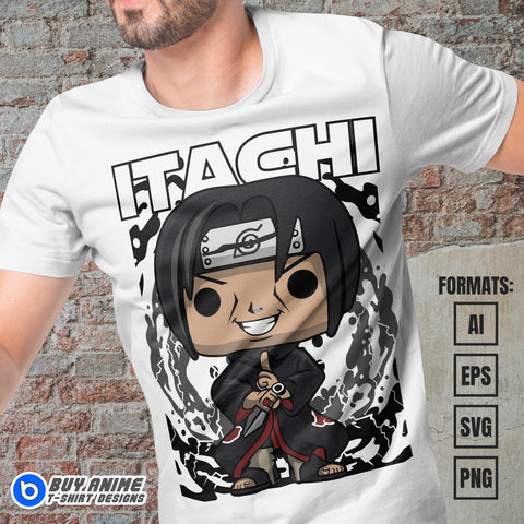 Premium Itachi Uchiha Naruto Funko Vector T-shirt Design Template