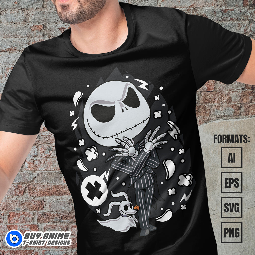 Premium Jack Skellington Funko Vector T-shirt Design Template