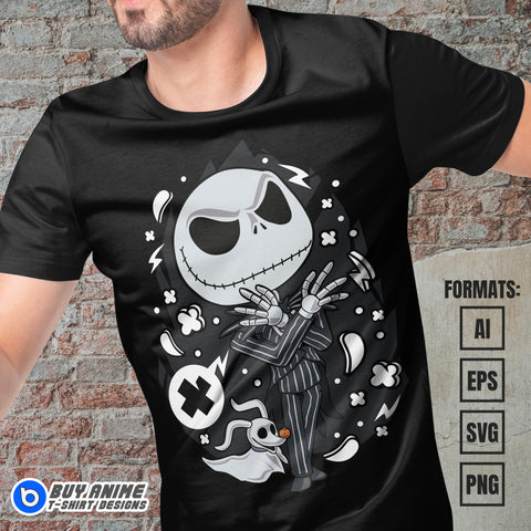 Premium Jack Skellington Funko Vector T-shirt Design Template