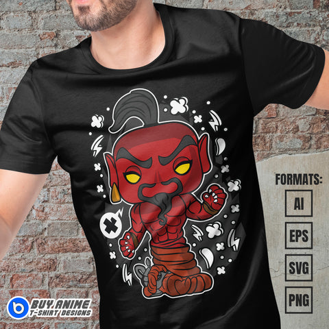 Premium Jafar Genie Aladdin Funko Vector T-shirt Design Template
