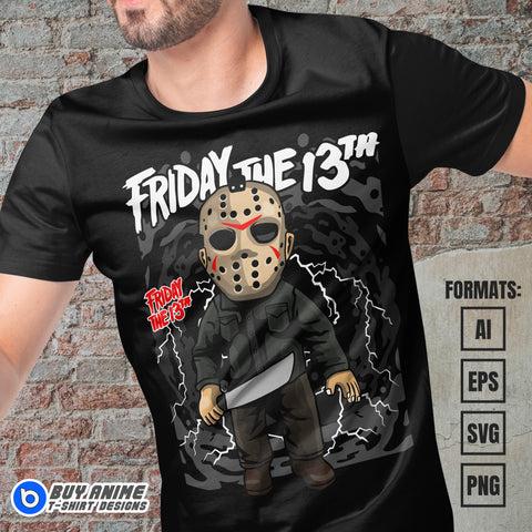 Premium Jason Voorhees Friday The 13th Funko Vector T-shirt Design Template #2