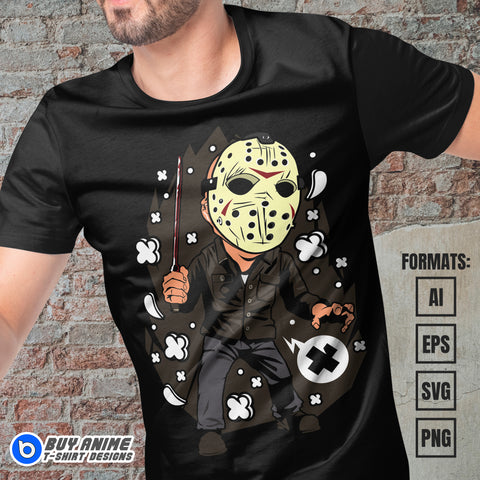 Premium Jason Voorhees Friday The 13th Funko Vector T-shirt Design Template