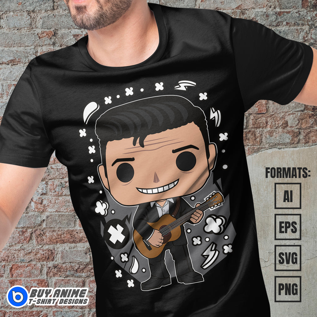 Premium Johnny Cash Funko Vector T-shirt Design Template