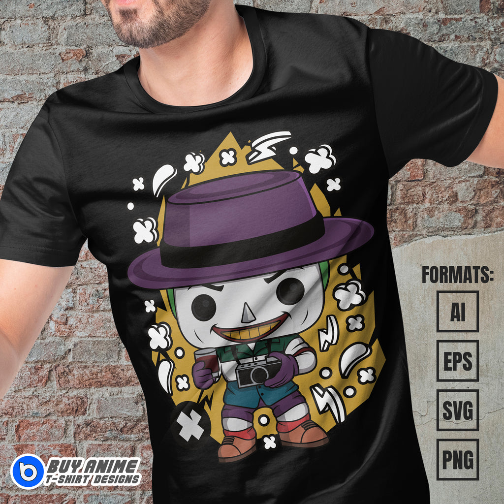 Premium Joker Funko Vector T-shirt Design Template #2