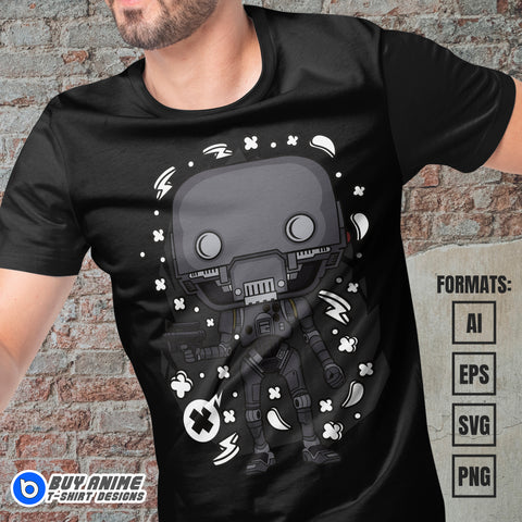 Premium K-2SO Star Wars Funko Vector T-shirt Design Template