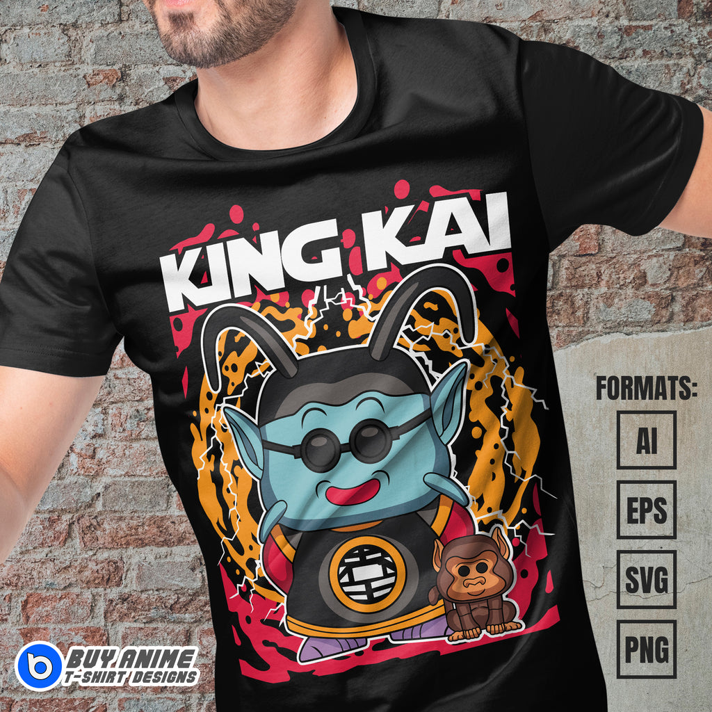 Premium King Kai Dragon Ball Funko Vector T-shirt Design Template