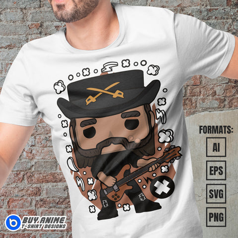Premium Lemmy Motorhead Funko Vector T-shirt Design Template