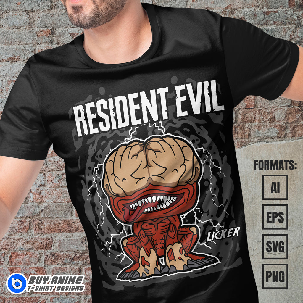 Premium Licker Resident Evil Funko Vector T-shirt Design Template