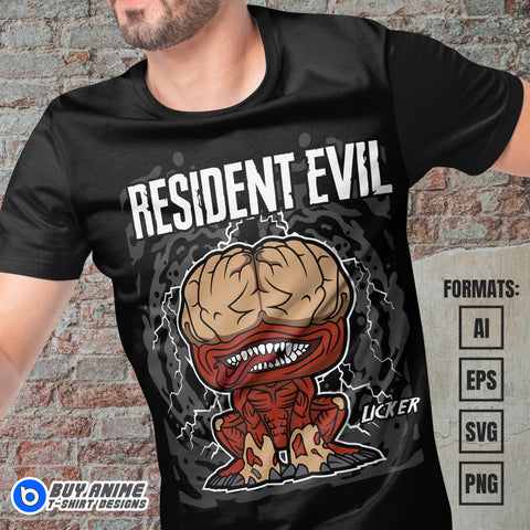 Premium Licker Resident Evil Funko Vector T-shirt Design Template