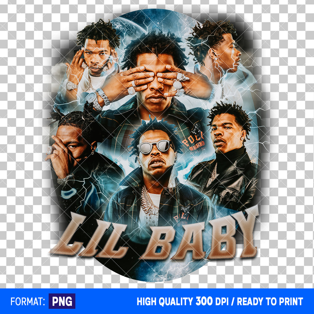 Premium Lil Baby Bootleg T-shirt Design