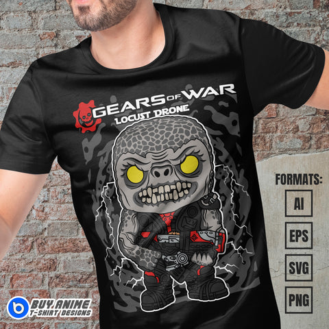 Premium Locust Drone Gears Of War Funko Vector T-shirt Design Template