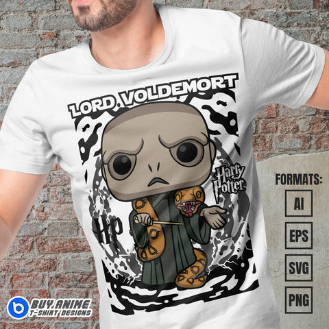 Premium Lord Voldemort Harry Potter Funko Vector T-shirt Design Template