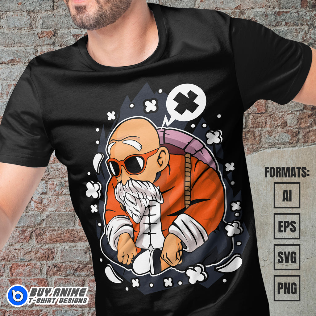 Premium Master Roshi Dragon Ball Funko Vector T-shirt Design Template