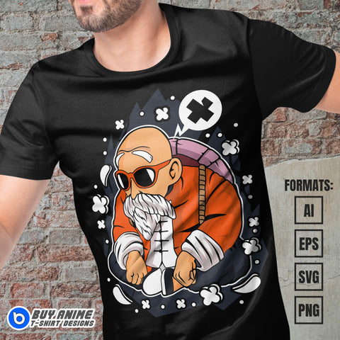 Premium Master Roshi Dragon Ball Funko Vector T-shirt Design Template