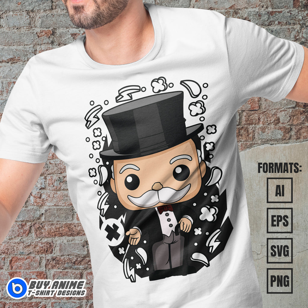Premium Monopoly Funko Vector T-shirt Design Template