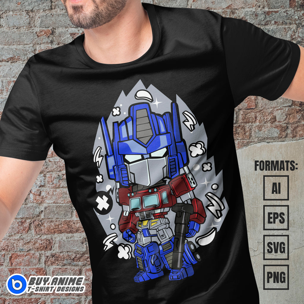 Premium Optimus Prime Transformers Funko Vector T-shirt Design Template