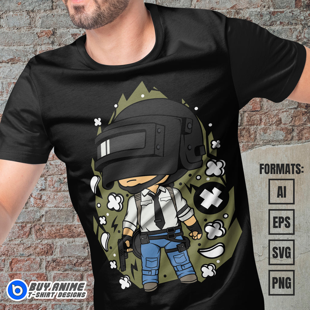 Premium PUBG Battlegrounds Funko Vector T-shirt Design Template