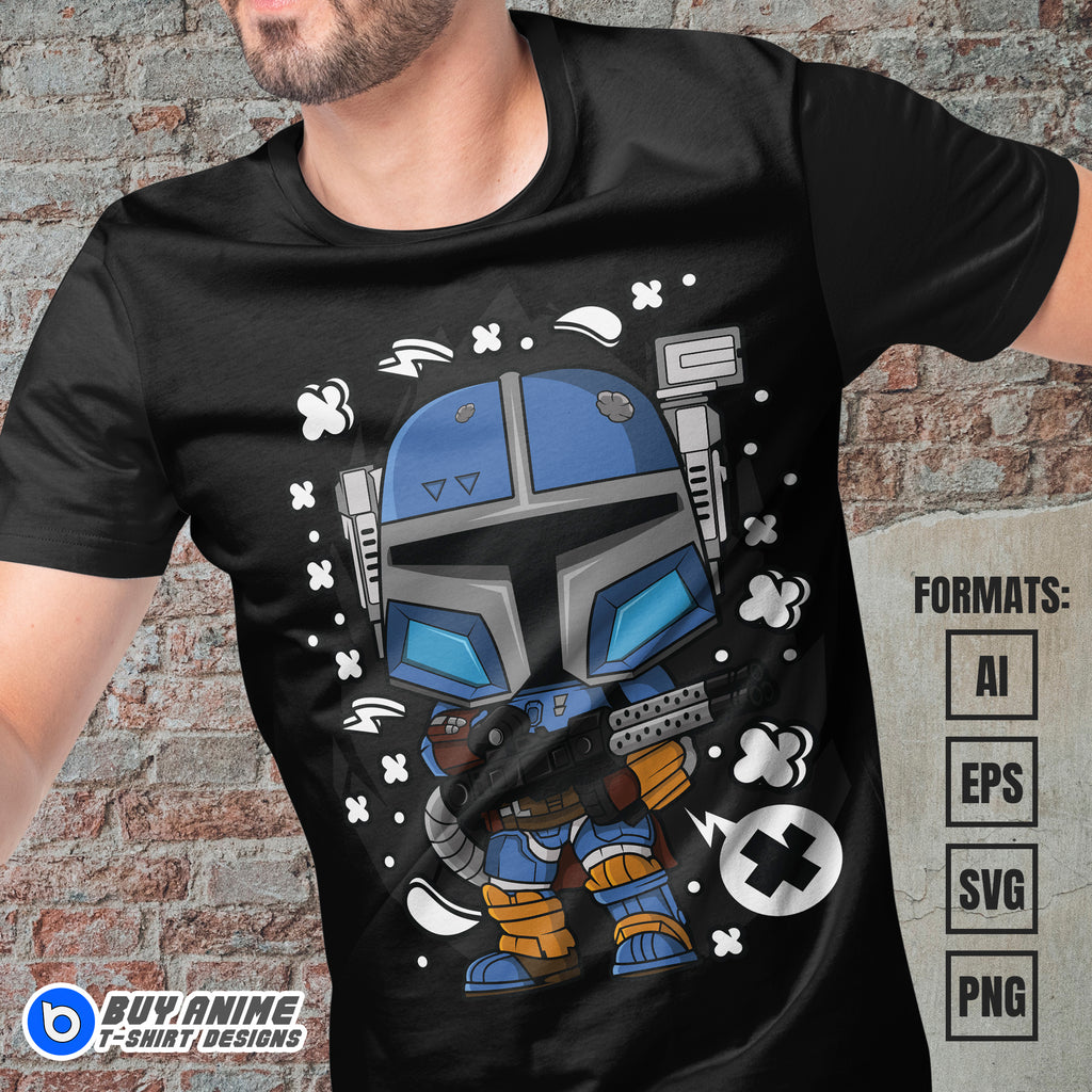 Premium Paz Vizsla The Mandalorian Funko Vector T-shirt Design Template