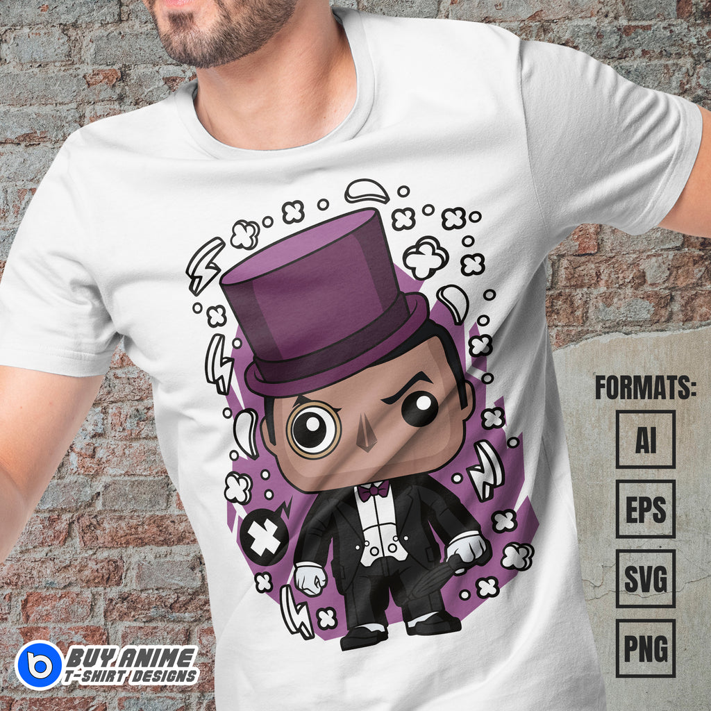 Premium Penguin Batman Funko Vector T-shirt Design Template