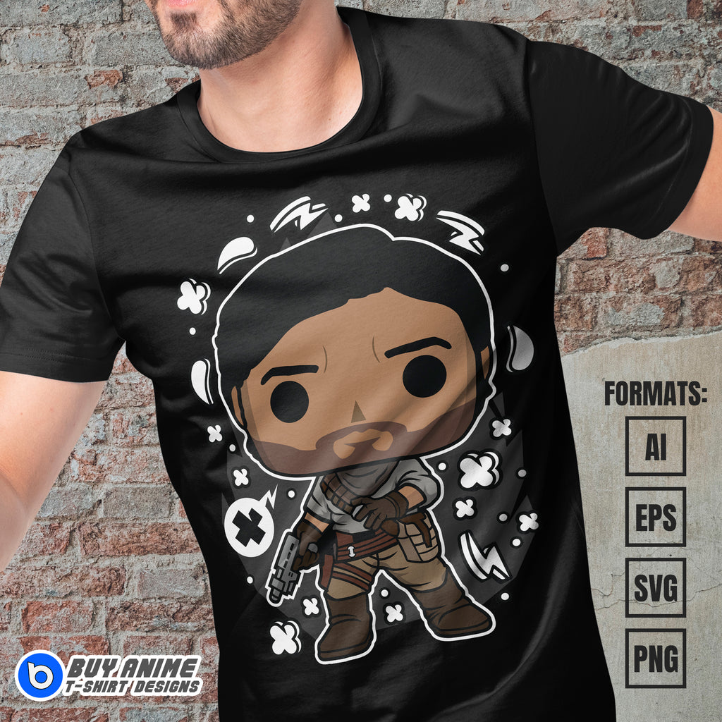 Premium Poe Dameron Star Wars Funko Vector T-shirt Design Template