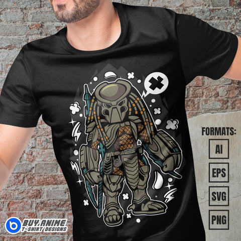 Premium Predator Funko Vector T-shirt Design Template