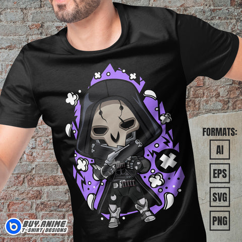 Premium Reaper Overwatch Funko Vector T-shirt Design Template