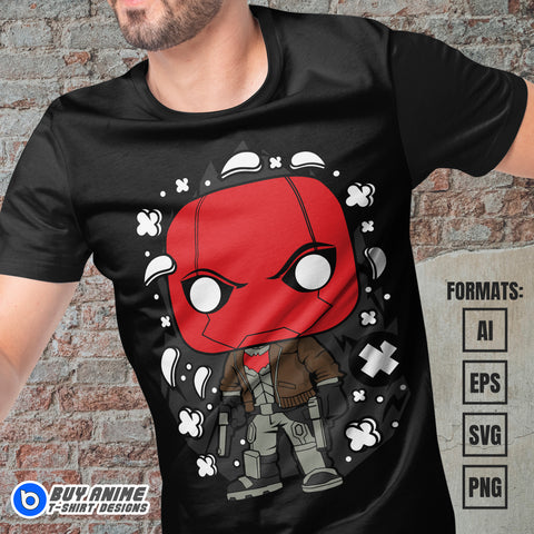 Premium Red Hood Jason Todd Batman Funko Vector T-shirt Design Template