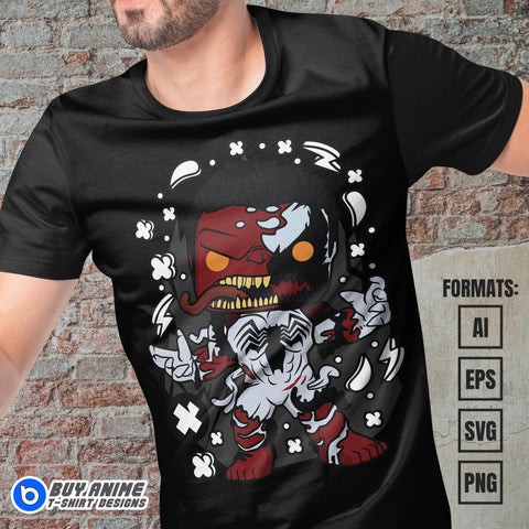 Premium Red Hulk Anti Venom Funko Vector T-shirt Design Template
