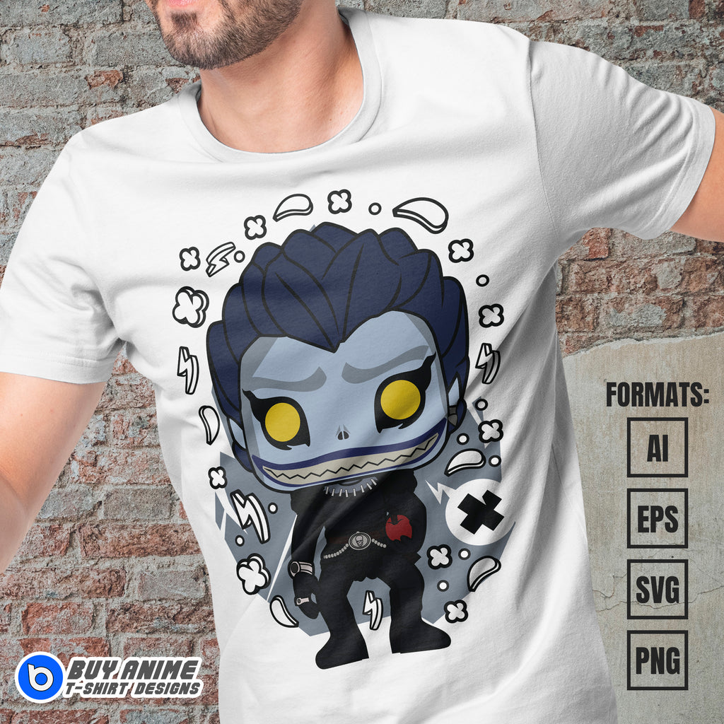 Premium Ryuk Death Note Funko Vector T-shirt Design Template