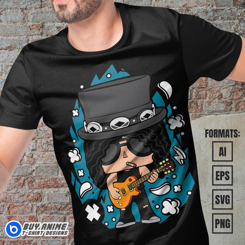 Premium Slash Guns N Roses Funko Vector T-shirt Design Template