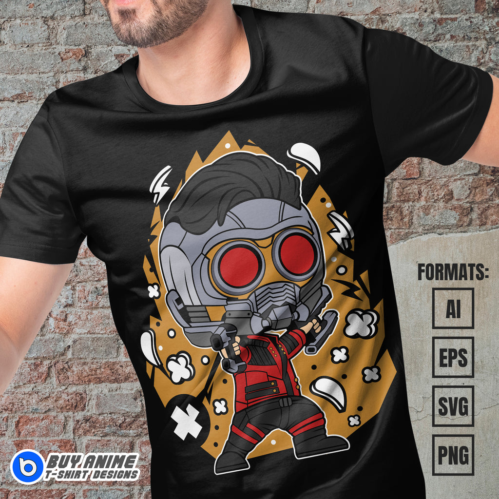 Premium Star-Lord Guardians Of The Galaxy Funko Vector T-shirt Design Template