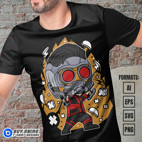 Premium Star-Lord Guardians Of The Galaxy Funko Vector T-shirt Design Template