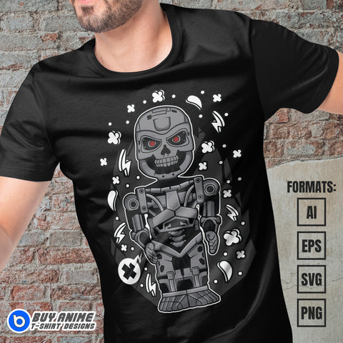 Premium Terminator Funko Vector T-shirt Design Template