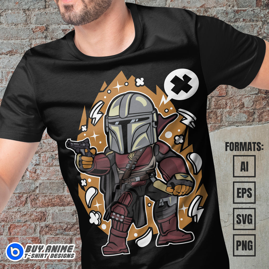 Premium The Mandalorian Funko Vector T-shirt Design Template