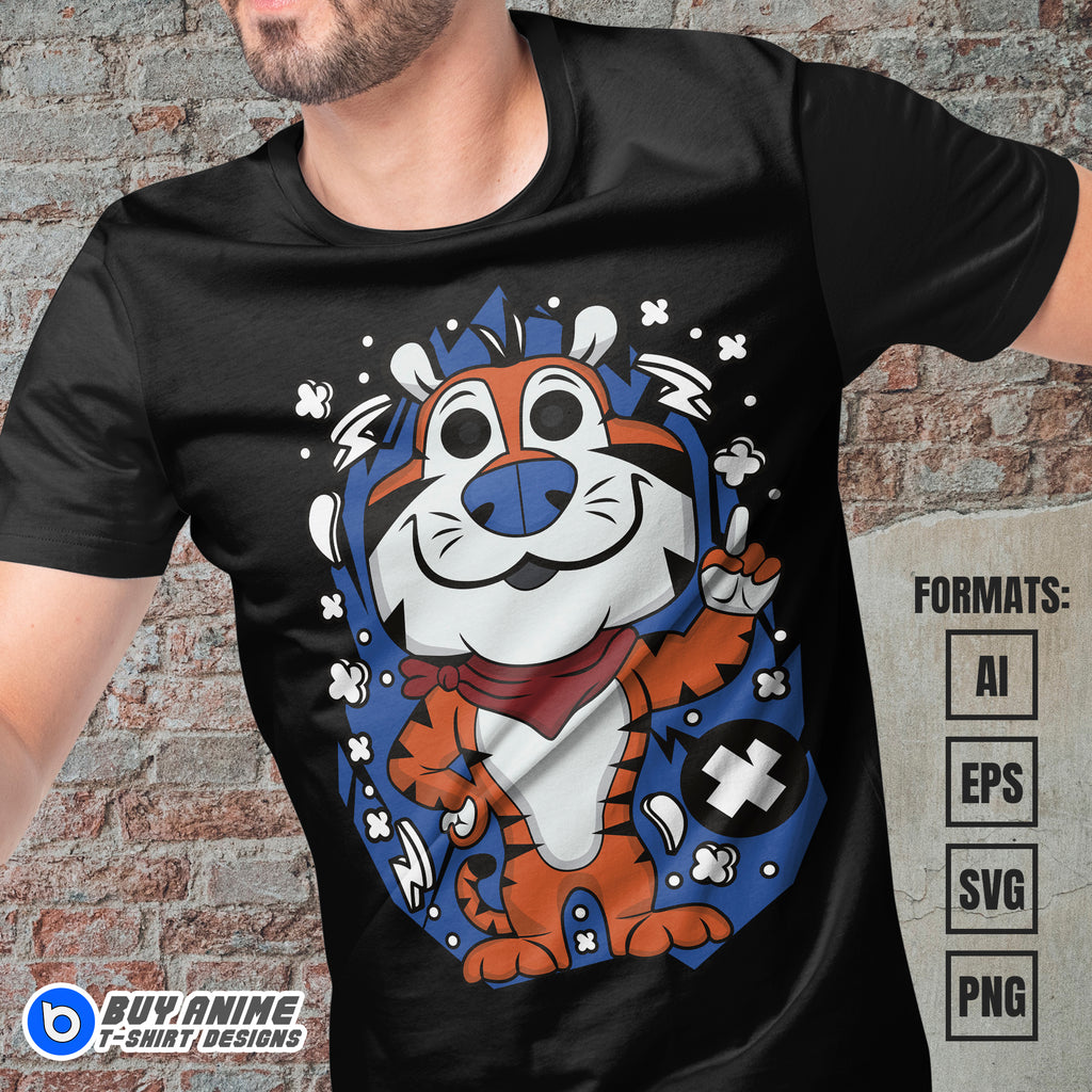 Premium Tony The Tiger Frosted Flakes Funko Vector T-shirt Design Template