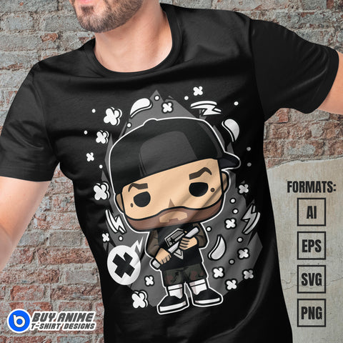 Premium Travis Barker Blink 182 Funko Vector T-shirt Design Template