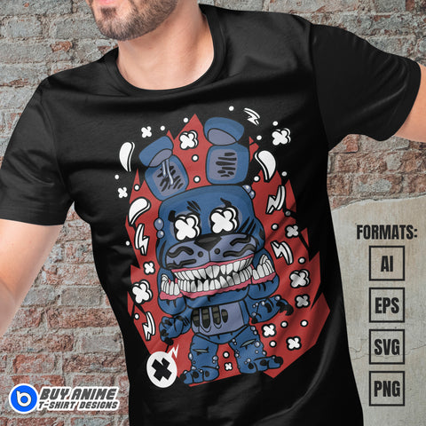 Premium Twisted Bonnie Five Nights At Freddys Funko Vector T-shirt Design Template