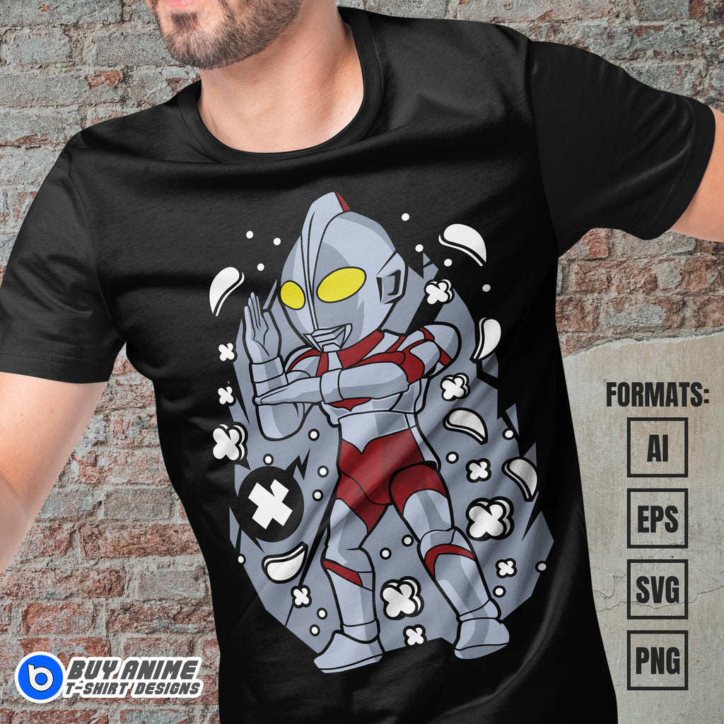 Premium Ultraman Funko Vector T-shirt Design Template