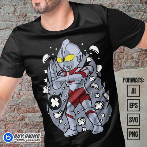 Premium Ultraman Funko Vector T-shirt Design Template
